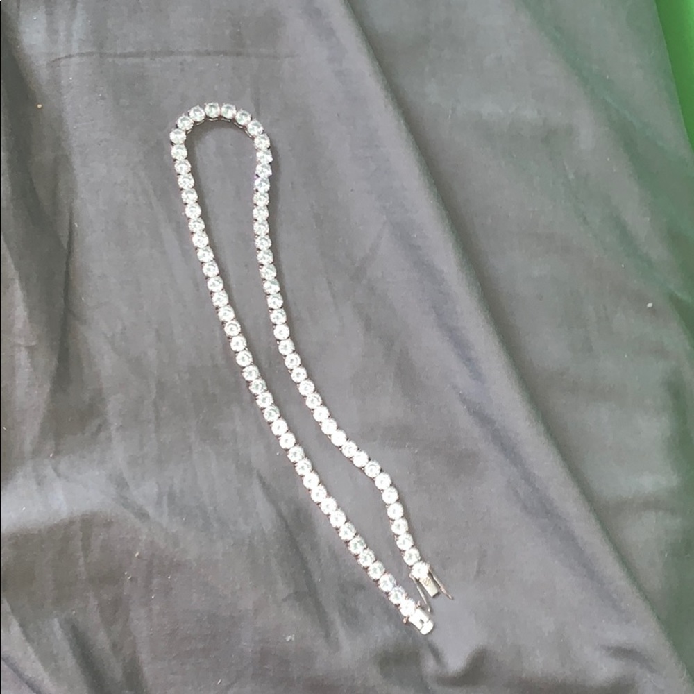 24 karat gold plating white gold tennis chain